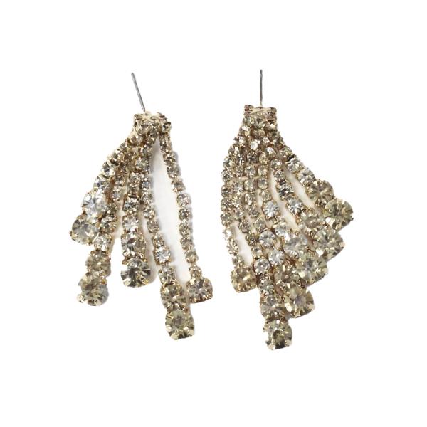 RHINESTONE TASSEL POST EARRING