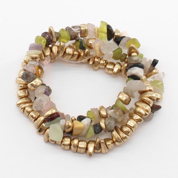 STONE BEAD STRETCH BRACELET