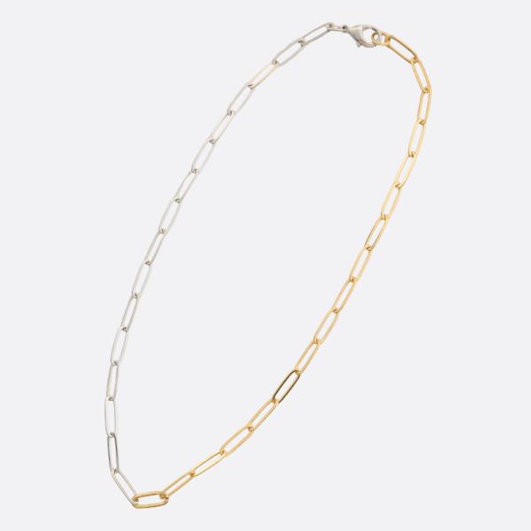 SODAJO TWO TONE OVAL LINK GOLD DIPPED NECKLACE