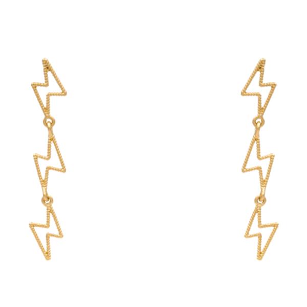 LIGHTNING BOLT METAL DANGLE EARRING