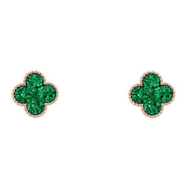 GLITTER CLOVER EARRING