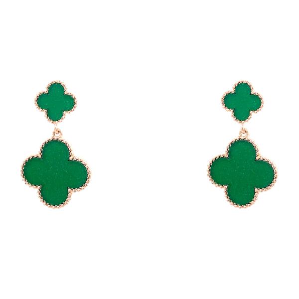 DOUBLE CLOVER DANGLE EARRING