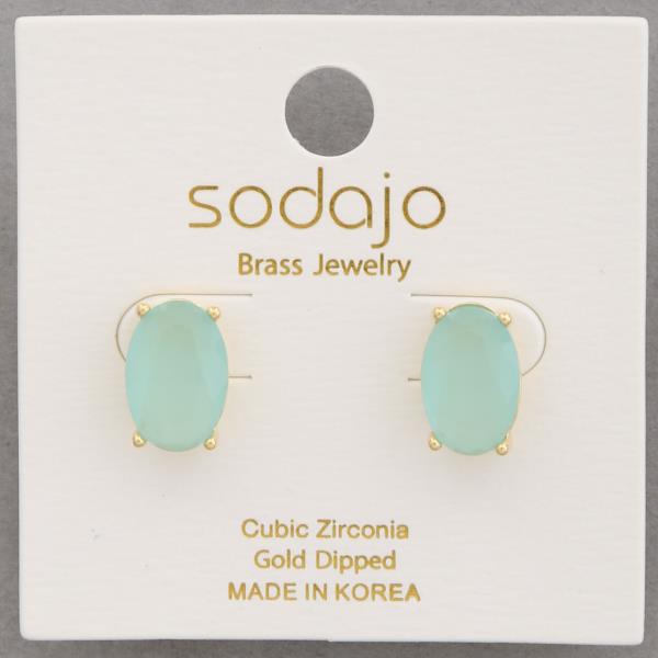 SODAJO OVAL BEAD GOLD DIPPED EARRING