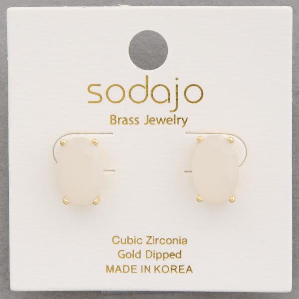 SODAJO OVAL BEAD GOLD DIPPED EARRING