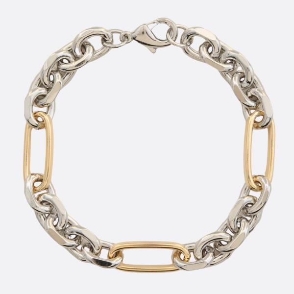 SODAJO TWO TONE OVAL CIRCLE LINK GOLD DIPPED BRACELET