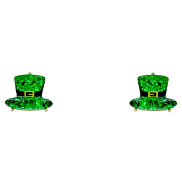 GLITTER ST. PATRICK`S HAT EARRING