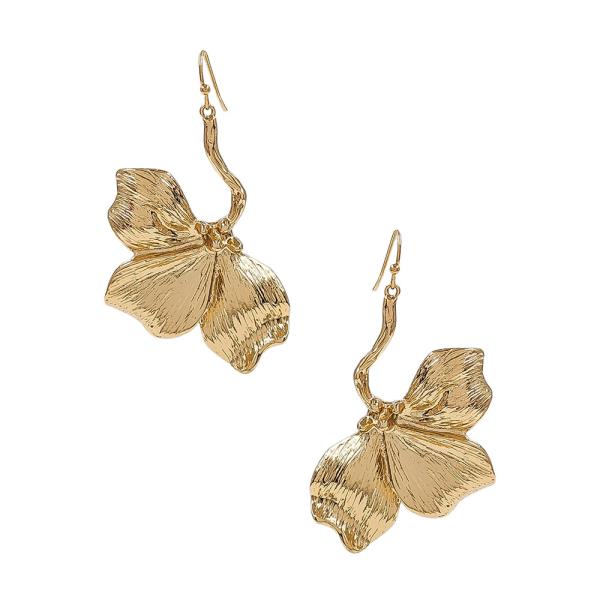 FLOWER META DANGLE EARRING