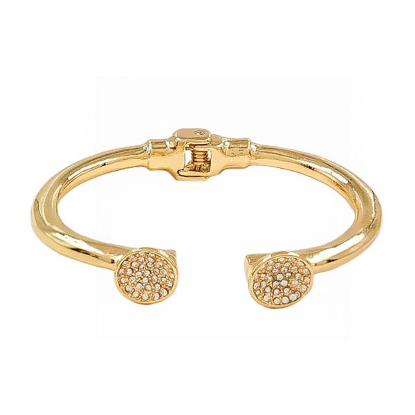 ROUND RHINESTONE EDGE CUFF BRACELET