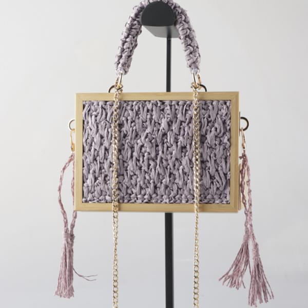 WOVEN CHIC BAMBOO TASSEL CROSSBODY BAG