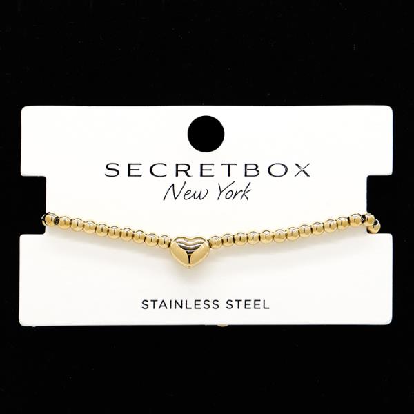 SECRET BOX HEART SHAPE BEAD STAINLESS STEEL BRACELET