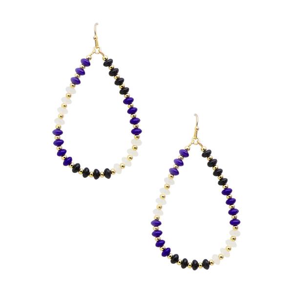 BEADED TEARDROP DANGLE EARRING