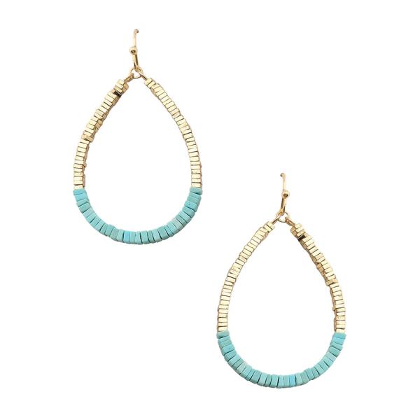 TEARDROP BEADED DANGLE EARRING