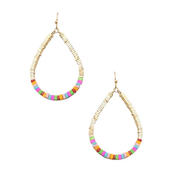 TEARDROP BEADED DANGLE EARRING