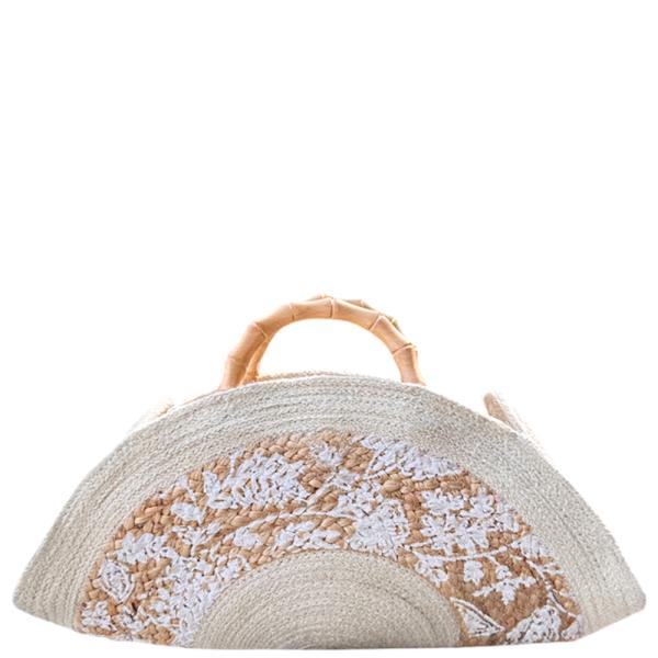 WOVEN DESIGN HANDLE EVENING BAG