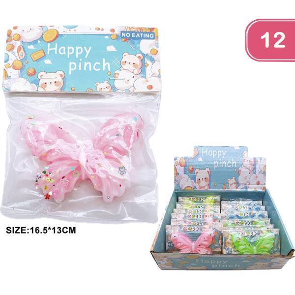 HAPPY BUTTERFLY SQUISHY TOY (12 UNITS)