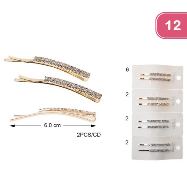 RHINESTONE HAIR PIN SET (12 UNITS)