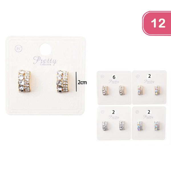 RHINESTONE POST EARRING (12 UNITS)