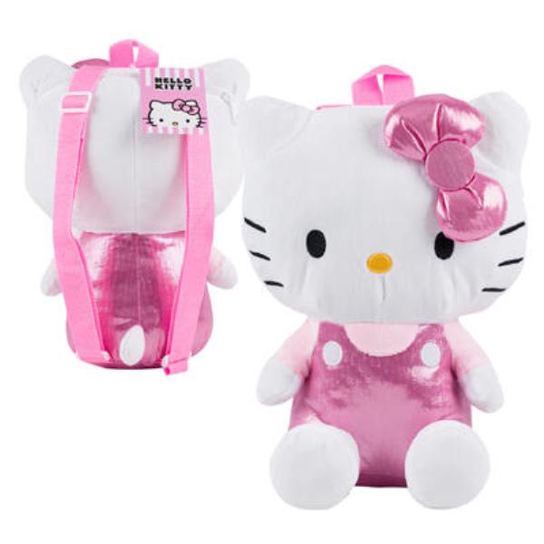 HELLO KITTY PLUSH BACKPACK METALLIC PINK