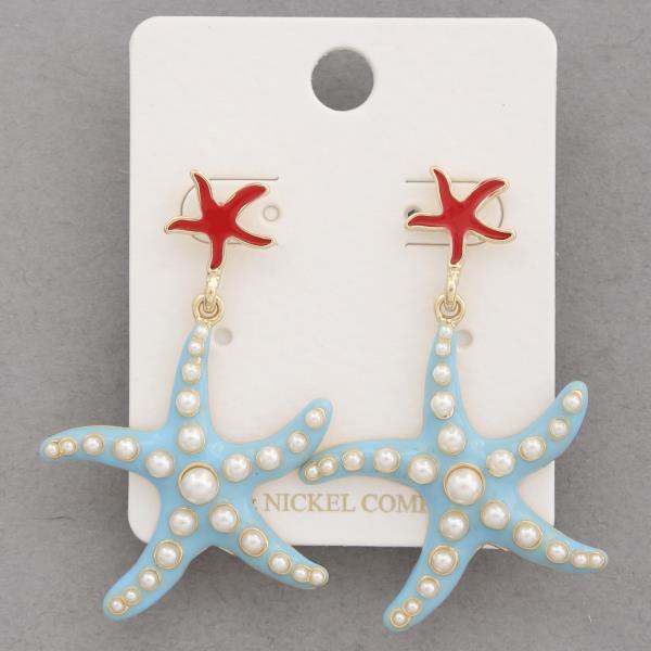 STARFISH METAL DANGLE EARRING