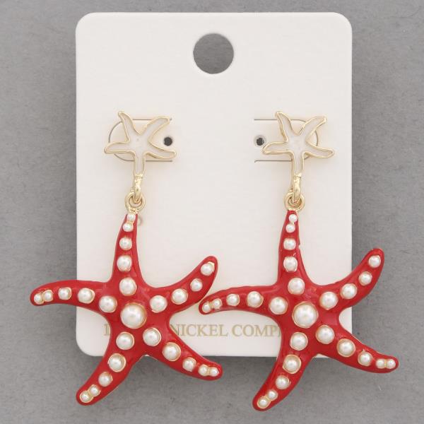 STARFISH METAL DANGLE EARRING