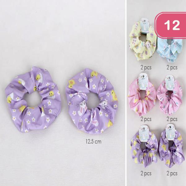 RABBIT SCRUNCHIES HAIR TIE 2 PC SET (12 UNITS)