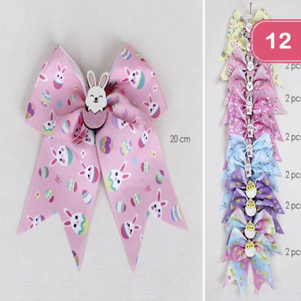 RABBIT HAIR BOW PIN (12 UNITS)