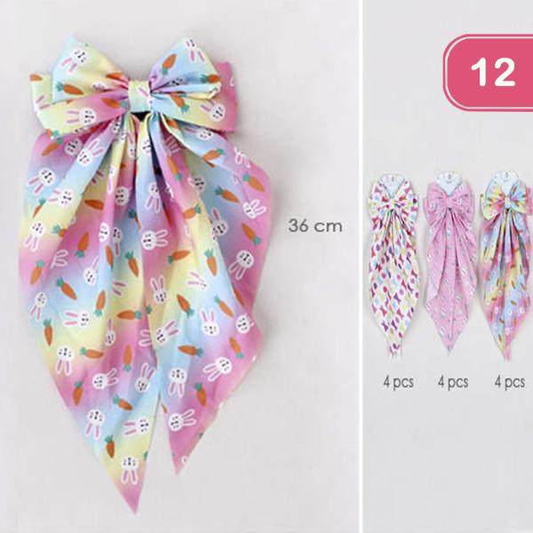 RABBIT HAIR BOW PIN (12 UNITS)