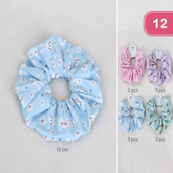 RABBIT SCRUNCHIES HAIR TIE (12 UNITS)