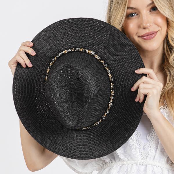 CONFETTI BRAIDED CHAIN BAND STRAW HAT
