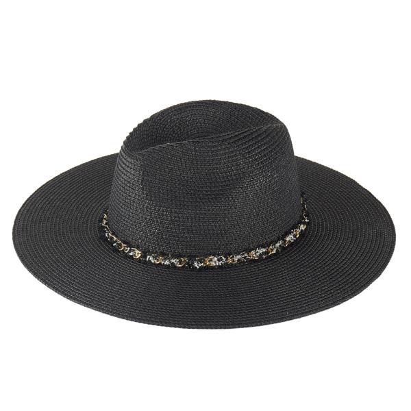 CONFETTI BRAIDED CHAIN BAND STRAW HAT