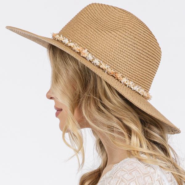 CONFETTI BRAIDED CHAIN BAND STRAW HAT