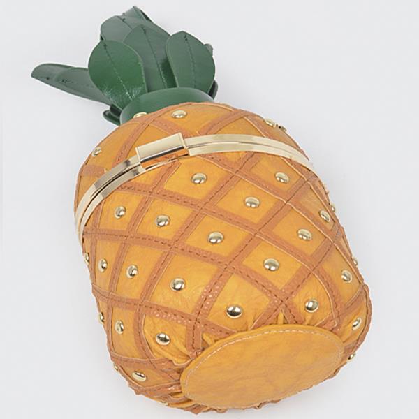 STUDDED PINEAPPLE FUN CLUTCH BAG