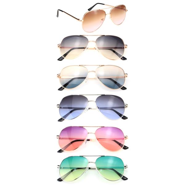 COLORED AVIATORS SUNGLASSES 1DZ