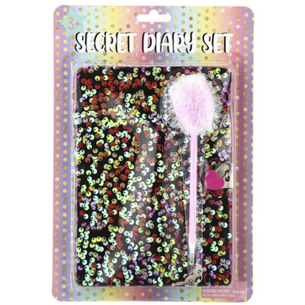 SEQUIN POMPOM NOTEBOOK PEN SET