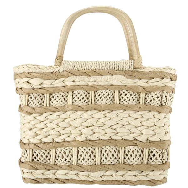 WOVEN DESIGN HANDLE TOTE BAG