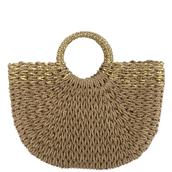 WOVEN HANDLE TOTE BAG