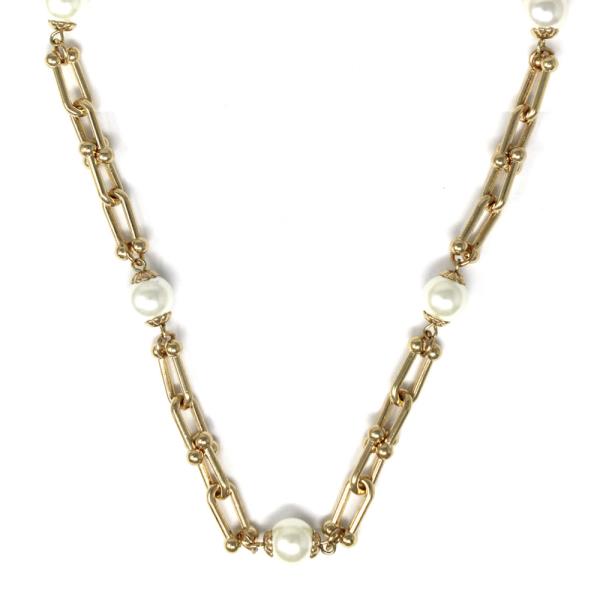 PEARL BEADS U CHAIN NECKLACE