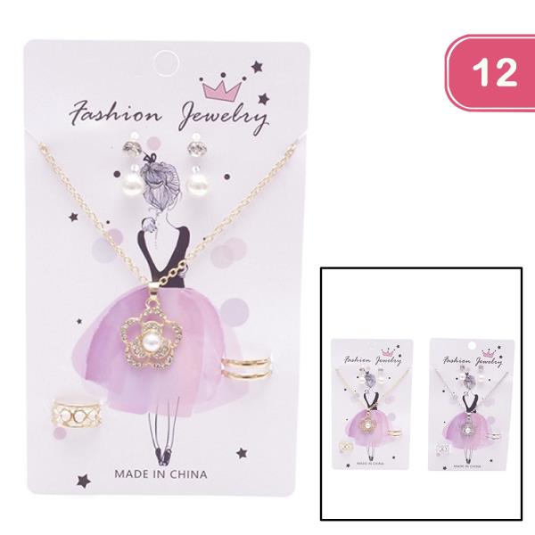 NECKLACE EARRING SET (12 UNITS)