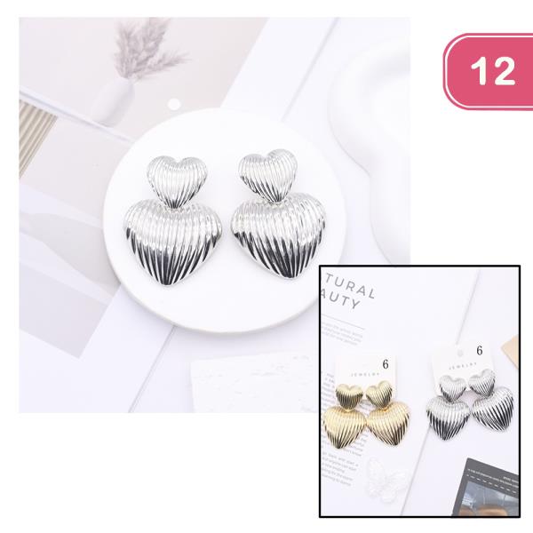 METAL HEART EARRING (12 UNITS)