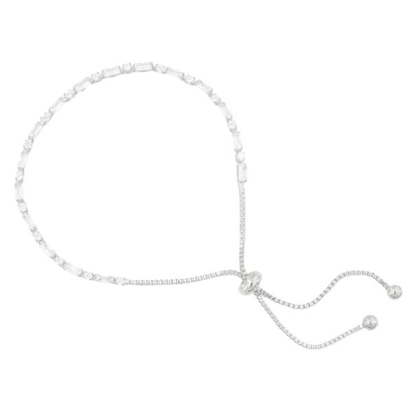 CZ BAGUETTE ROUND SLIDE BRACELET
