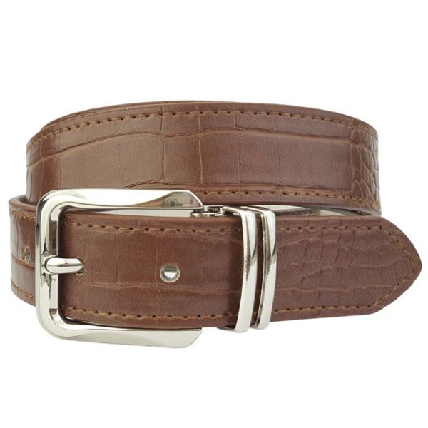 CLASSIC ALLIGATOR PRINT BELT IN SILVER BUCKLE