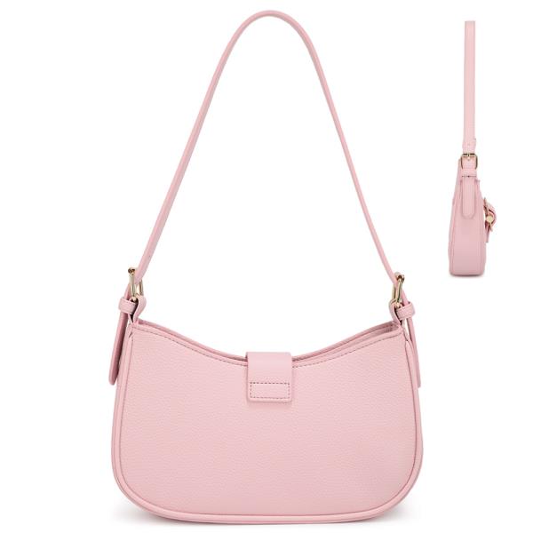 SMOOTH BUCKLE DESIGN SHOULDER BAG