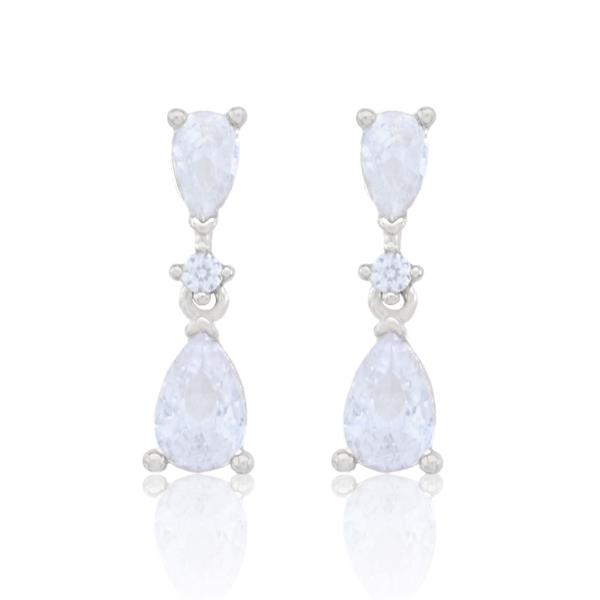 DOUBLE TEARDROP CRYSTAL EARRING