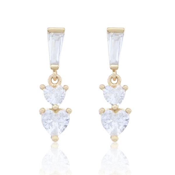 DOUBLE HEART CRYSTAL EARRING