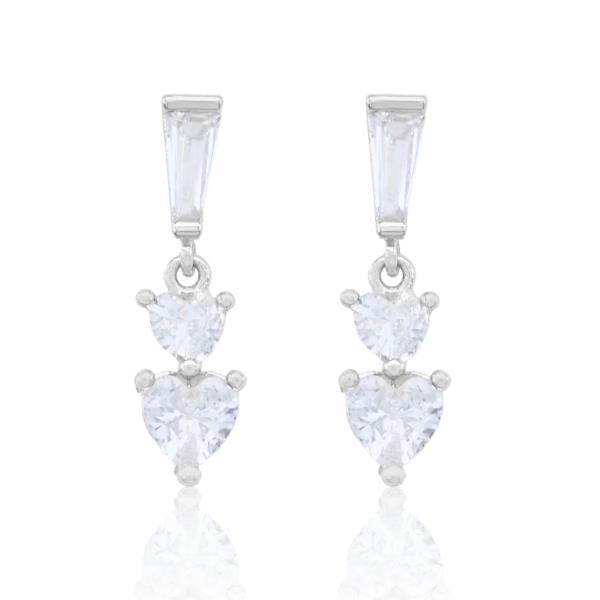 DOUBLE HEART CRYSTAL EARRING