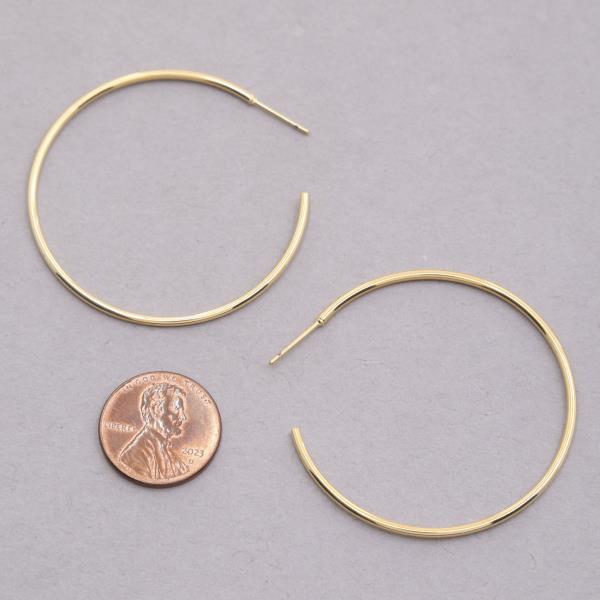 14K GOLD DIPPED OPEN HOOP EARRING