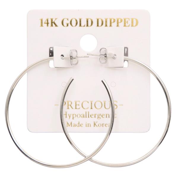 14K GOLD DIPPED OPEN HOOP EARRING