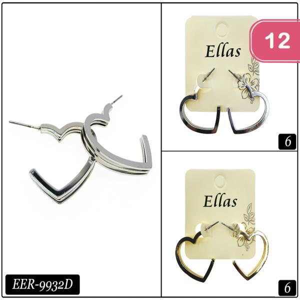 HEART HOOP EARRING (12 UNITS)