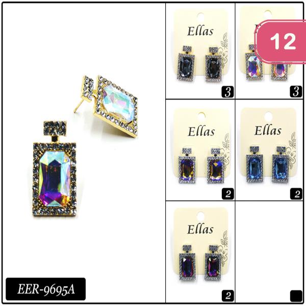 RHINESTONE PERFUME POST EARRING (12 UNITS