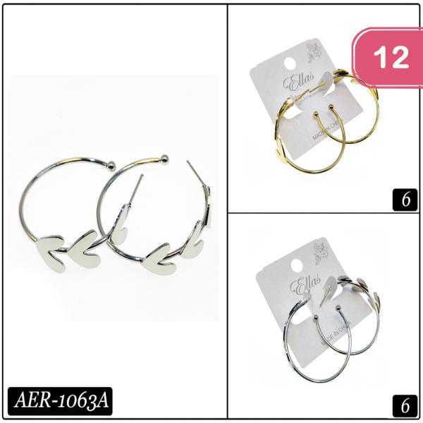 HEART HOOP EARRING (12 UNITS)